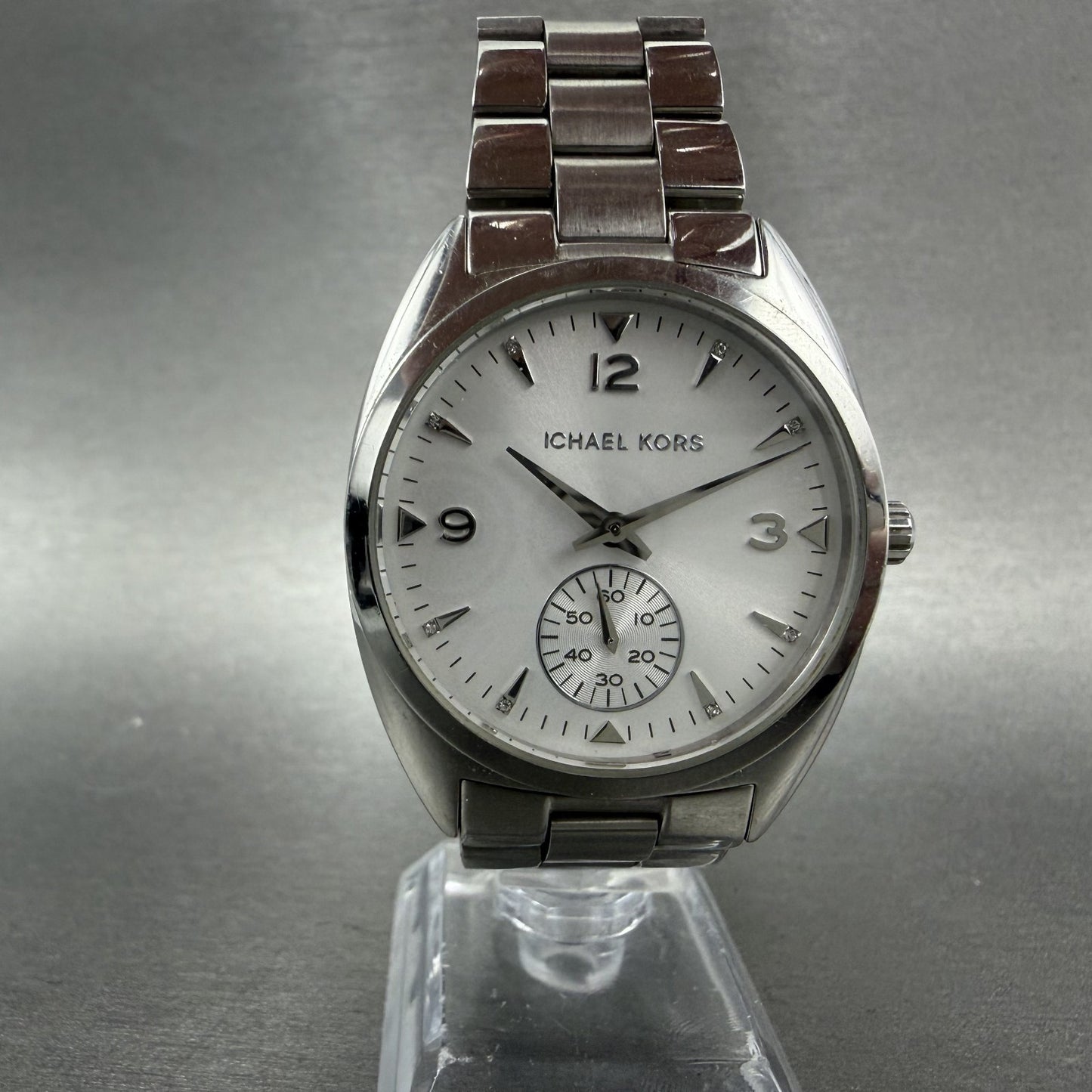 Michael Kors Callie Watch Women 36mm White Dial Steel Round Small MK3342 New Bat5