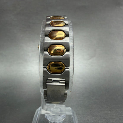 Paolo Gucci Watch Women 26mm White Dial Two Tone Round New battery NOS VTG7