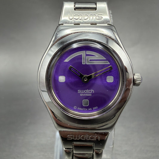 Swatch Irony Lady Ardency Watch Women 25mm Purple Dial Steel Round YSS146 Newbat0
