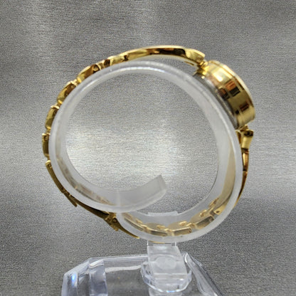 Grand Jour Interchangeable Bezel Watch Women 22mm MOP Dial Gold Tone New Battery10