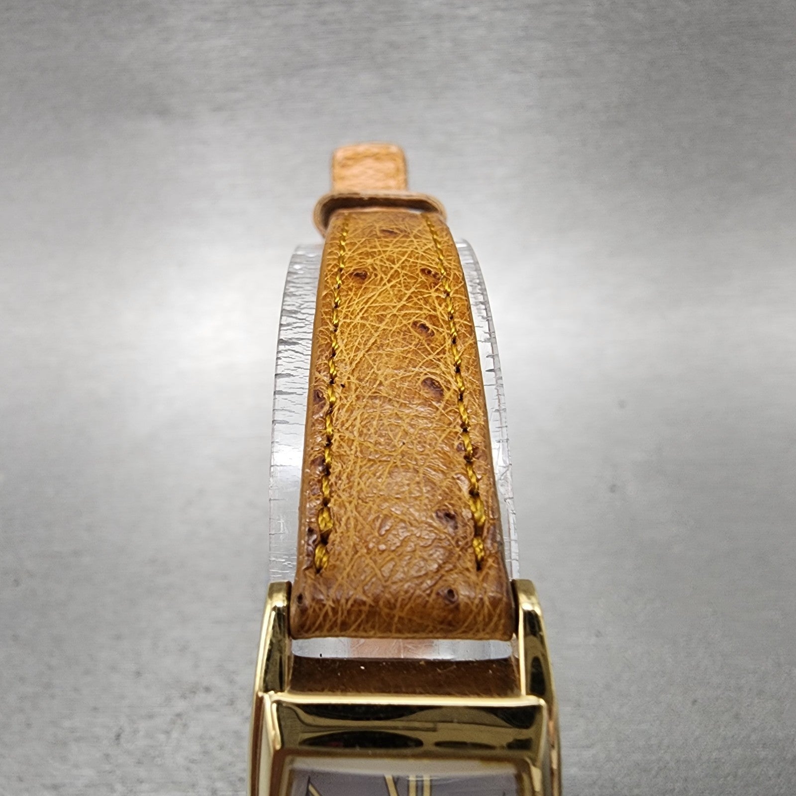 Hamilton Tank Watch Women 18mm Gray Dial Gold Tone Rectangle New Battery4
