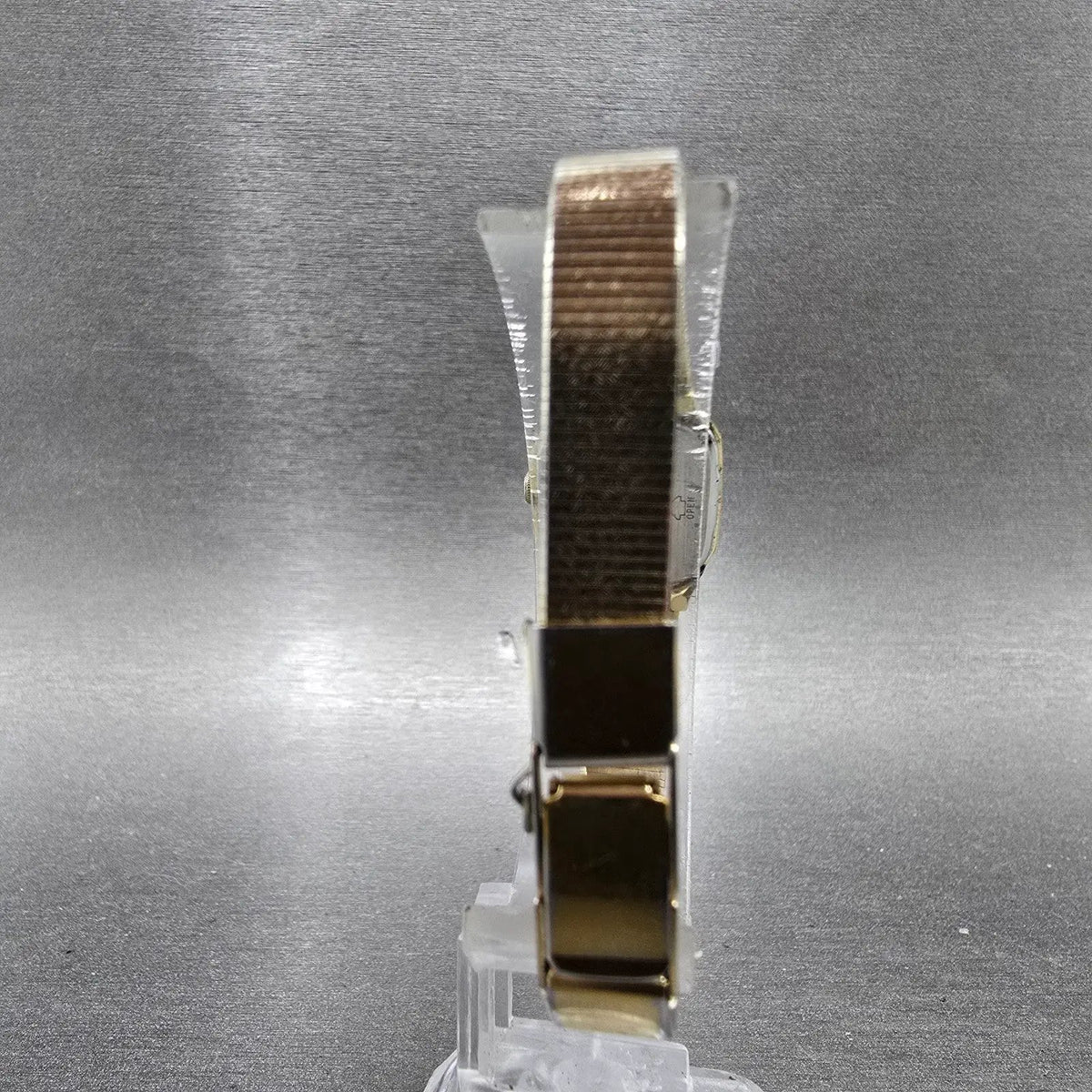 Seiko Watch Women 17mm Champagne Dial Gold Rectangle 2C20-5789 New Battery VTG7