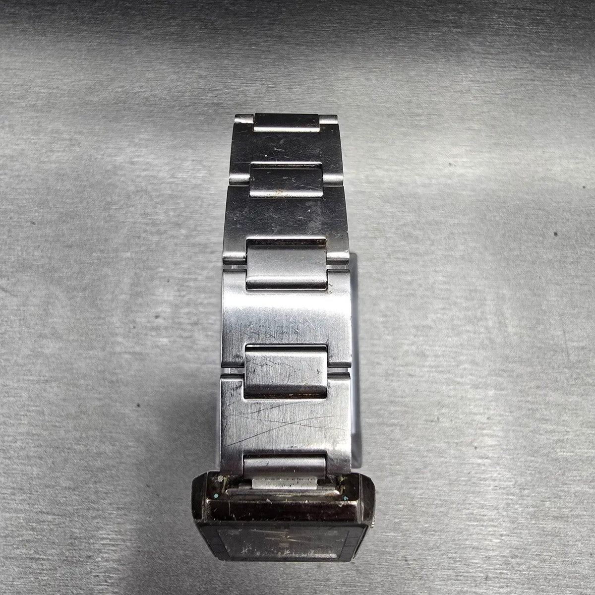 Seiko Watch Men 24mm Blue Dial Two Tone Rectangle 8Y21-5090 New Battery VTG4