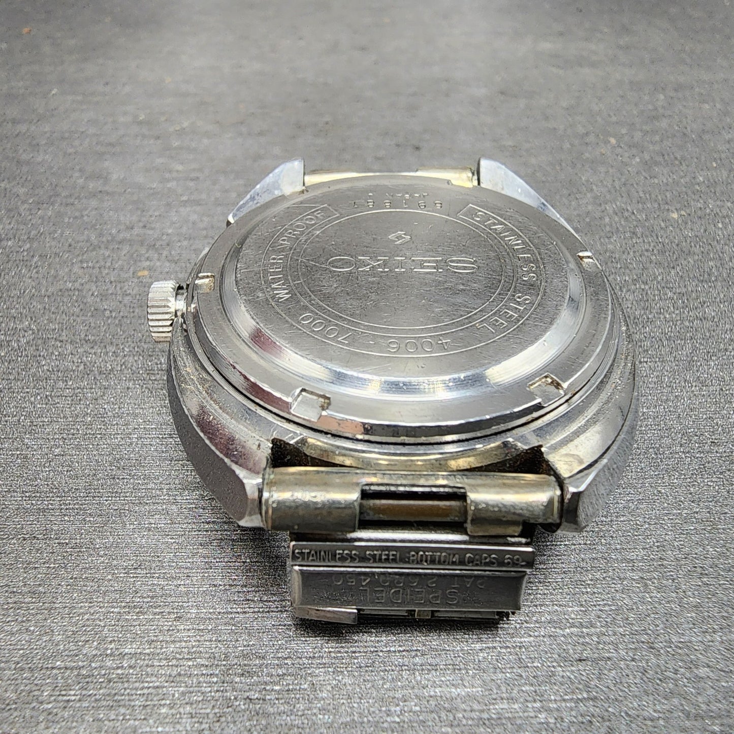 Seiko BellMatic Watch Men 38mm Silver Dial Silver Tone Daydate Alarm PARTS9