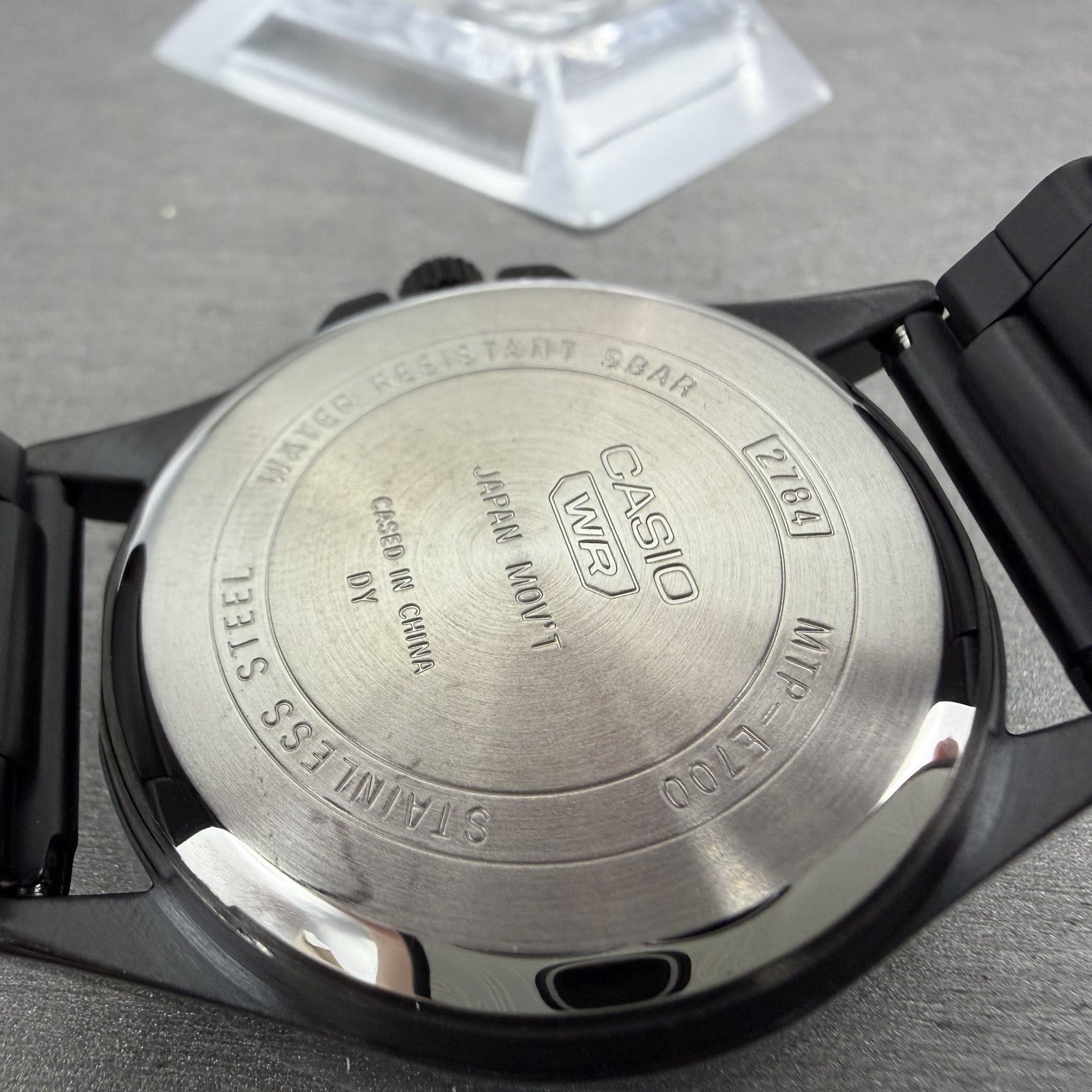 Casio MTP-E700 Watch Men 39mm Black Dial  Black Tone Date Metal Bracelet Round9
