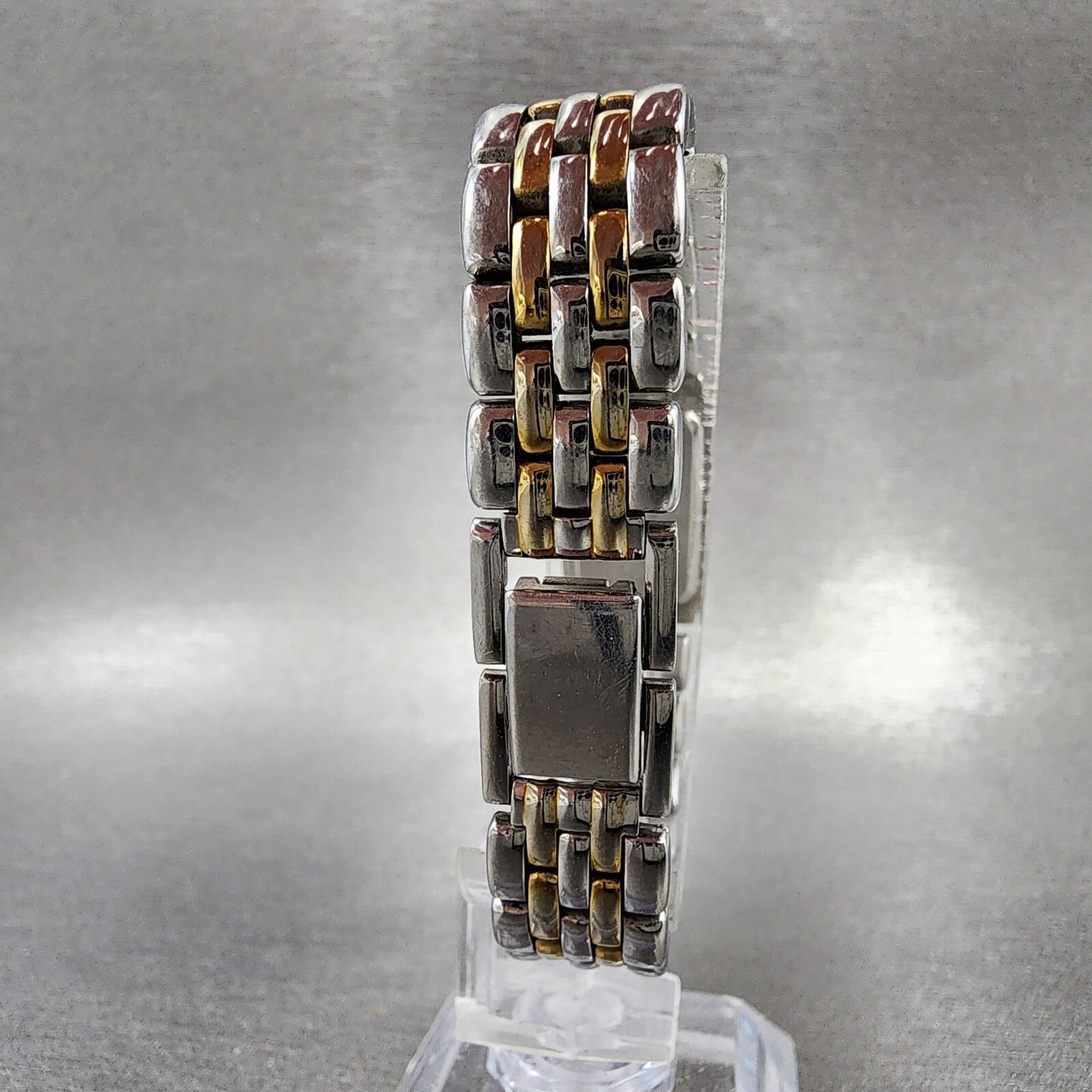 Seiko Tank Watch Women 14mm Cream Dial Two Tone Rectangle 2E207430 New Battery7
