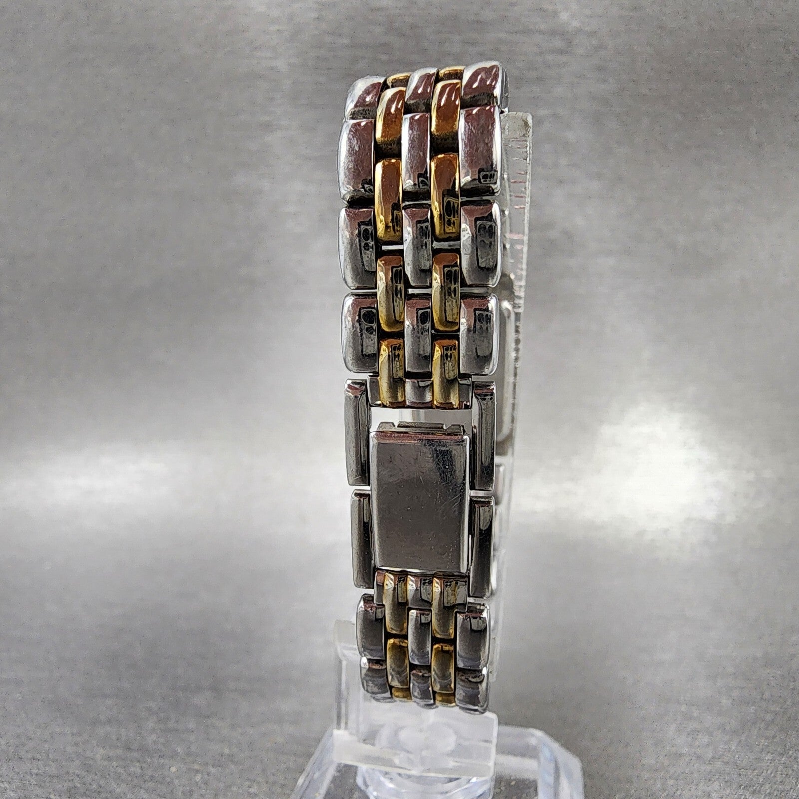 Seiko Tank Watch Women 14mm Cream Dial Two Tone Rectangle 2E207430 New Battery7