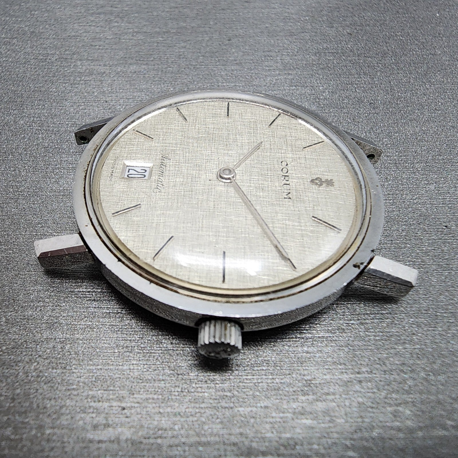 Corum Automatic Watch Men 36mm Woven Dial Steel Date 89B102 PARTS6