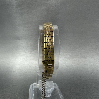 Seiko Tank Watch Women 13mm Champagne Dial Gold Tone 13205620 New Battery7