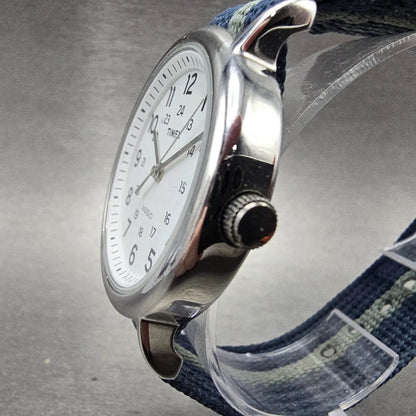 Timex Weekender Watch Men 38mm White Dial Silver Tone Indiglo Round New Battery2