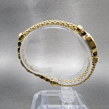 Lucien Piccard Watch Women 16mm Gold Dial Gold Tone Oval Crystals New Battery8
