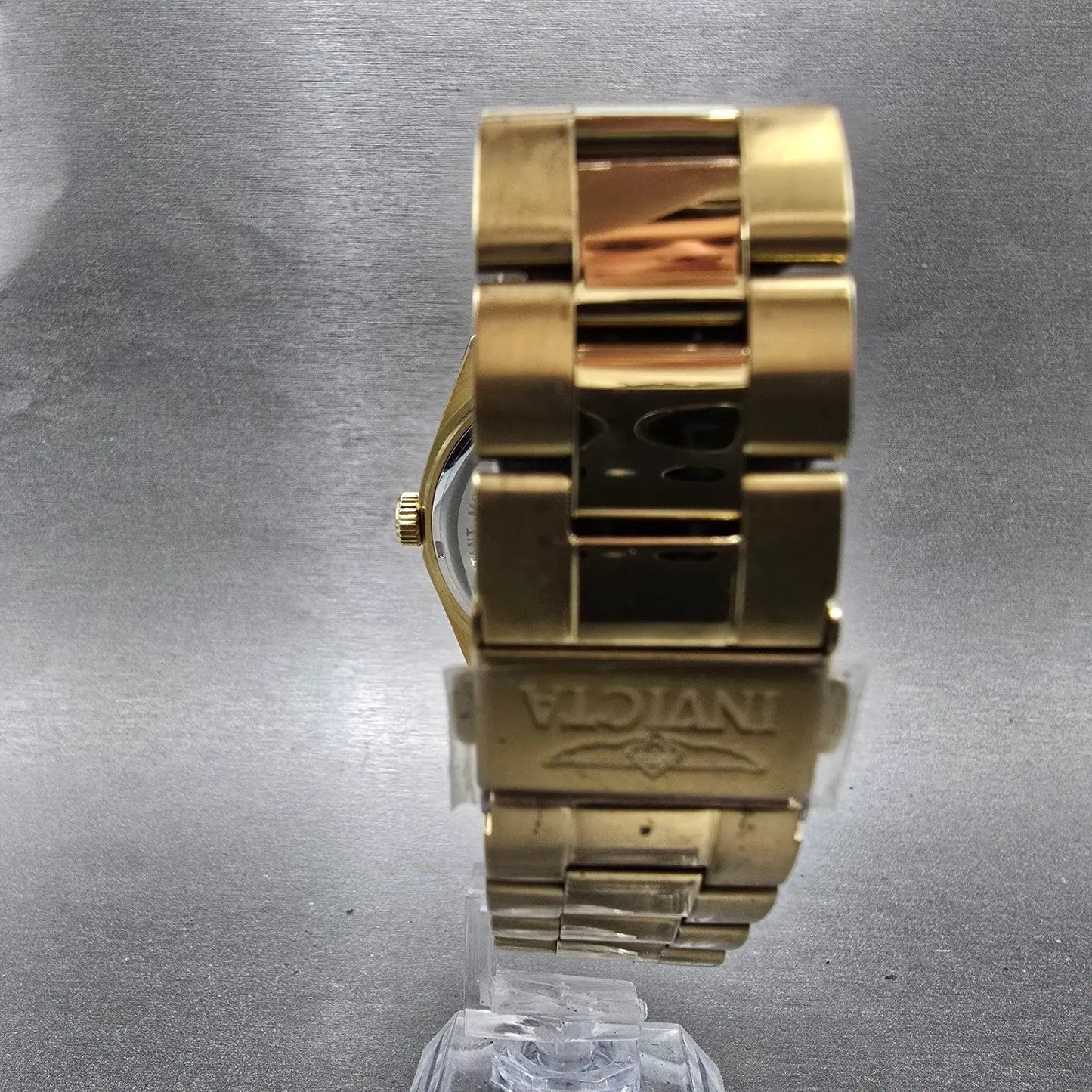 Invicta Specialty Watch Men 43mm Black Dial Gold Tone Round 4960 New Battery7