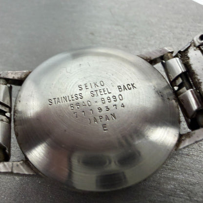 Seiko School Time Watch Men 33mm Silver Dial Silver Tone Manual 6640-9990 PARTS10