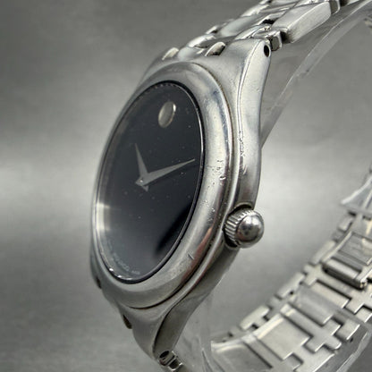 Movado Museum Watch Men 33mm Black Dial Silver Tone Round 84.e4.9872 New Battery2