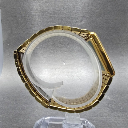 Seiko Lassale Tank Watch Men 25mm Gray Dial Gold Tone Rectangle 7N00-5219 PARTS9