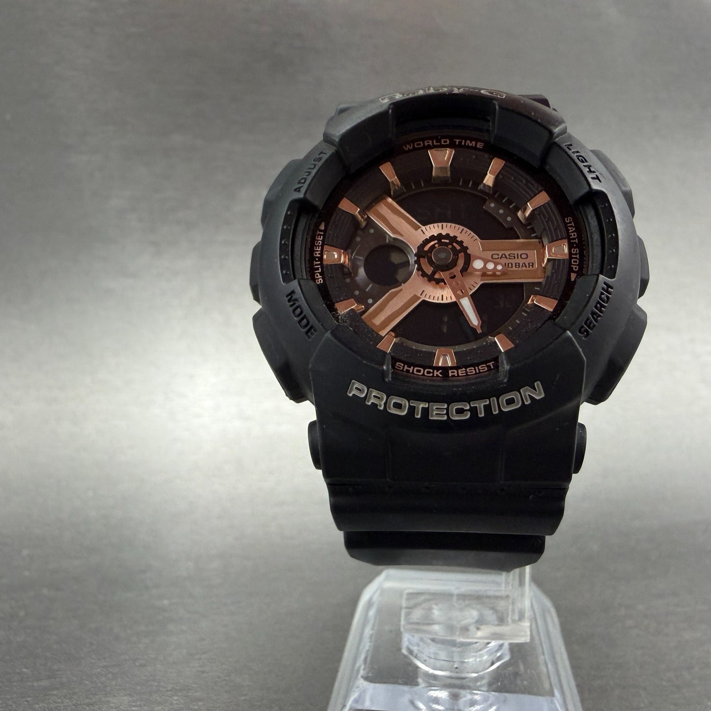 Casio Baby-G Watch Women 43mm Digital Rose Dial Black Tone BA-110RG New Battery5