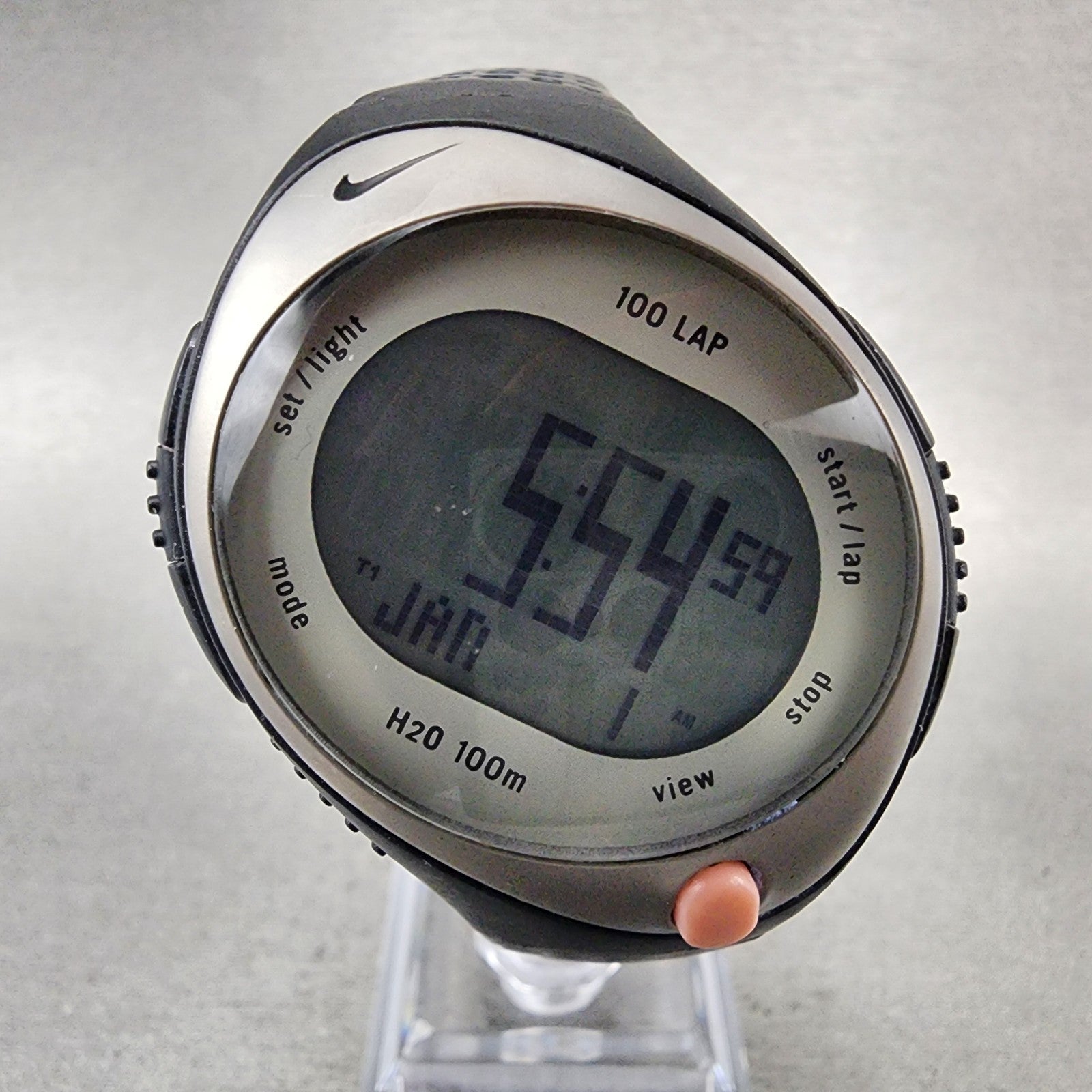 Nike Triax Digital Watch Women 42mm LCD Black Tone Chronograph New Battery1