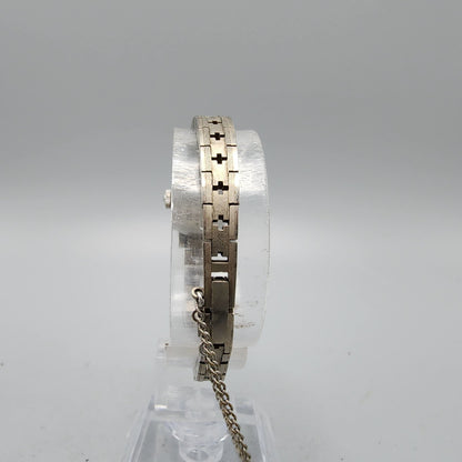 VTG Seiko Salvia Watch Women Palladium Plated Silver Dial 15mm Manual Wind Runs