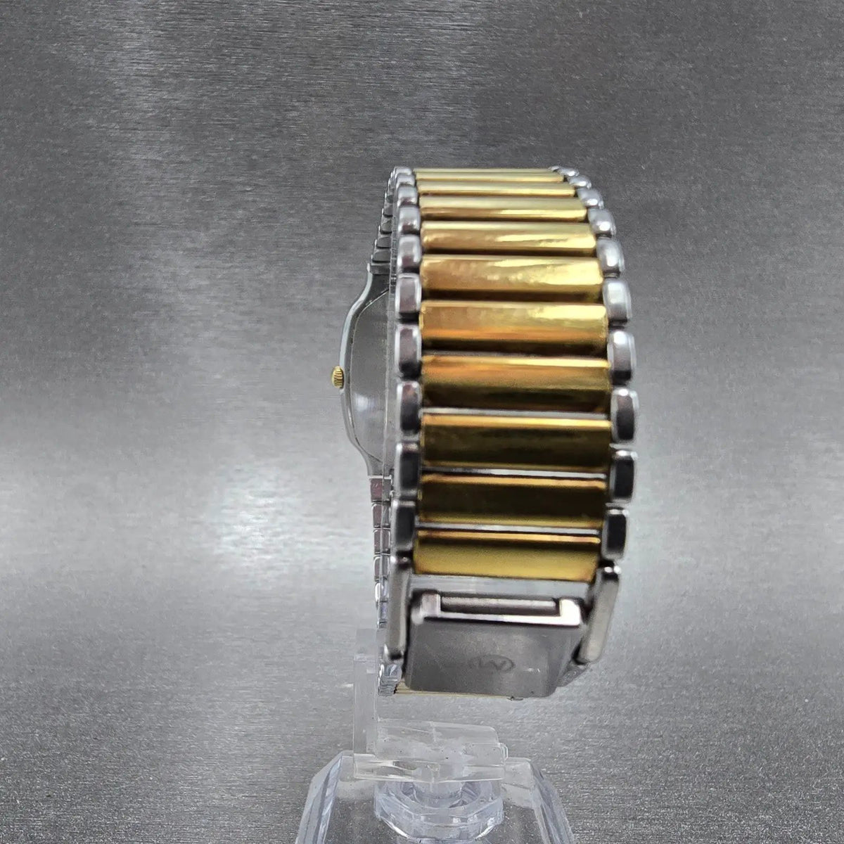 Movado Watch Men 28mm Gold Dial Two Tone Rectangle 87-41-471 Swiss PARTS9