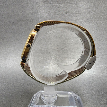 Seiko Dolce Watch Men 32mm Gold Dial Gold Plated Rectangle 59315400 New Battery6