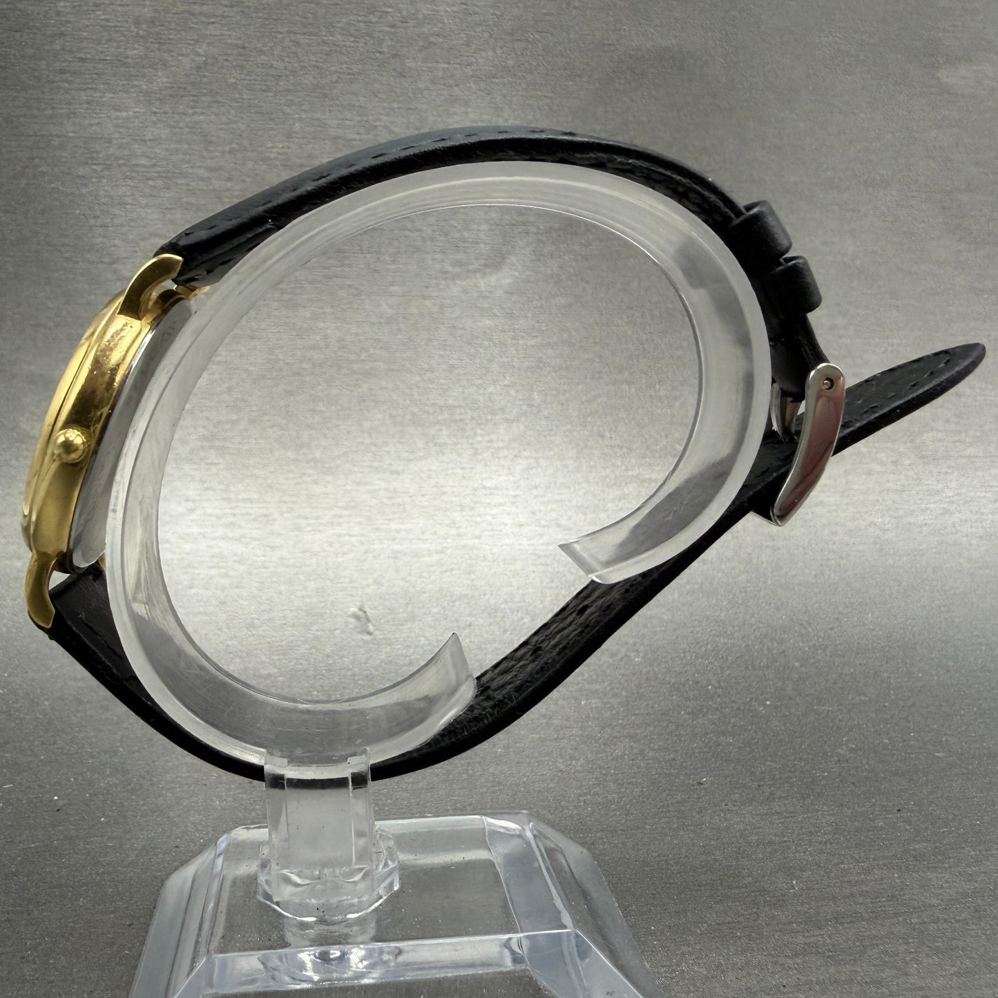 Tourneau Watch men 31mm Gold Dial Gold Tone Date Round 631051 New Battery6