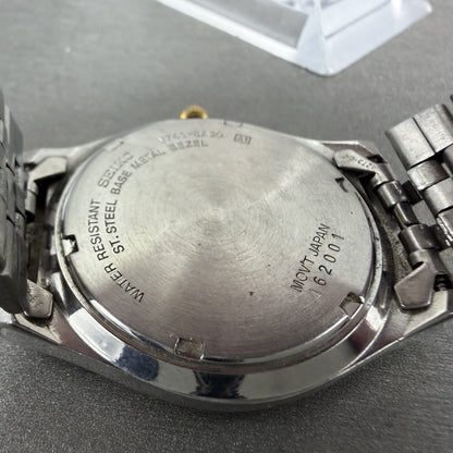 Seiko Watch Men 37mm Blue Dial Two Tone Daydate Round V7438a20 New Battery9