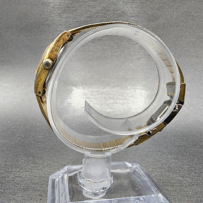 VTG Seiko Watch Women 16mm Champagne Dial Gold Tone Octagon 54205059 New Batt6
