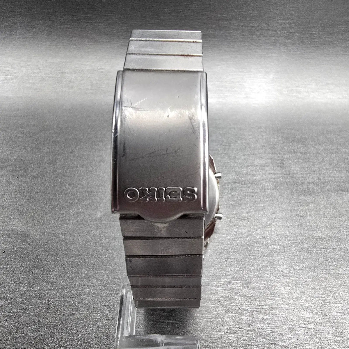 Seiko Watch Men 33mm Gray Dial Silver Tone Chrono Alarm H601-540A New Battery7