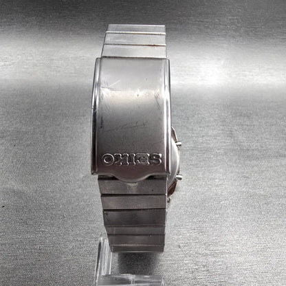 Seiko Watch Men 33mm Gray Dial Silver Tone Chrono Alarm H601-540A New Battery7