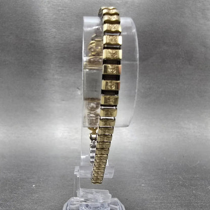 Seiko Tank Watch Women 14mm Champagne Dial Gold Nugget 2E20-6429 New Battery7