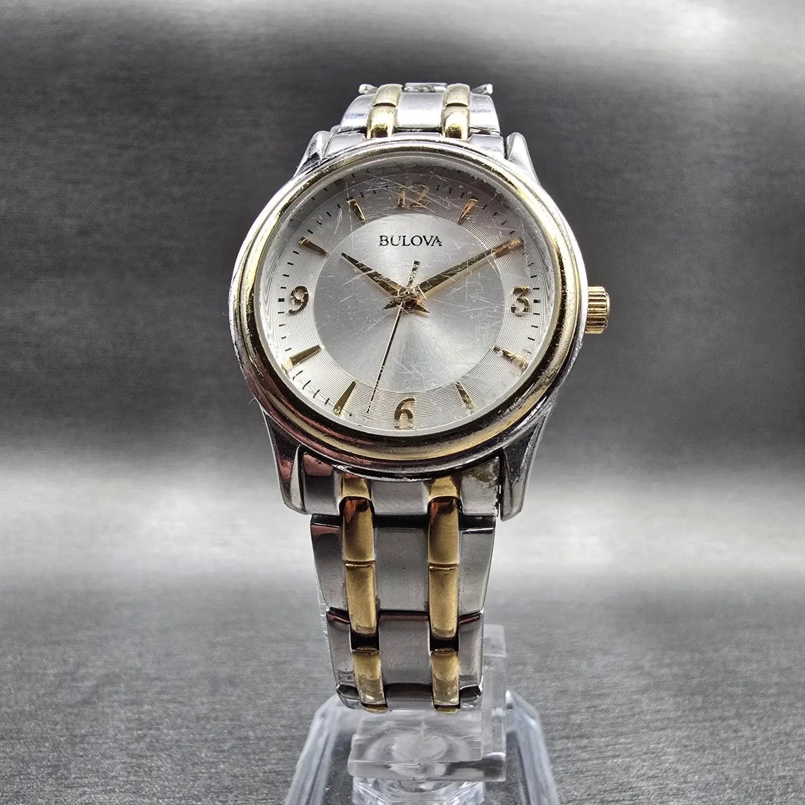 Bulova Watch Women 30mm Silver Dial Two Tone Round 98L218 New Battery5