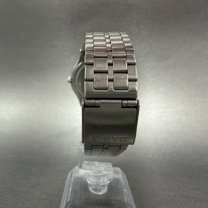 Casio MQ-514 Watch Men 33mm White Dial Silver Tone Round Daydate New Battery7