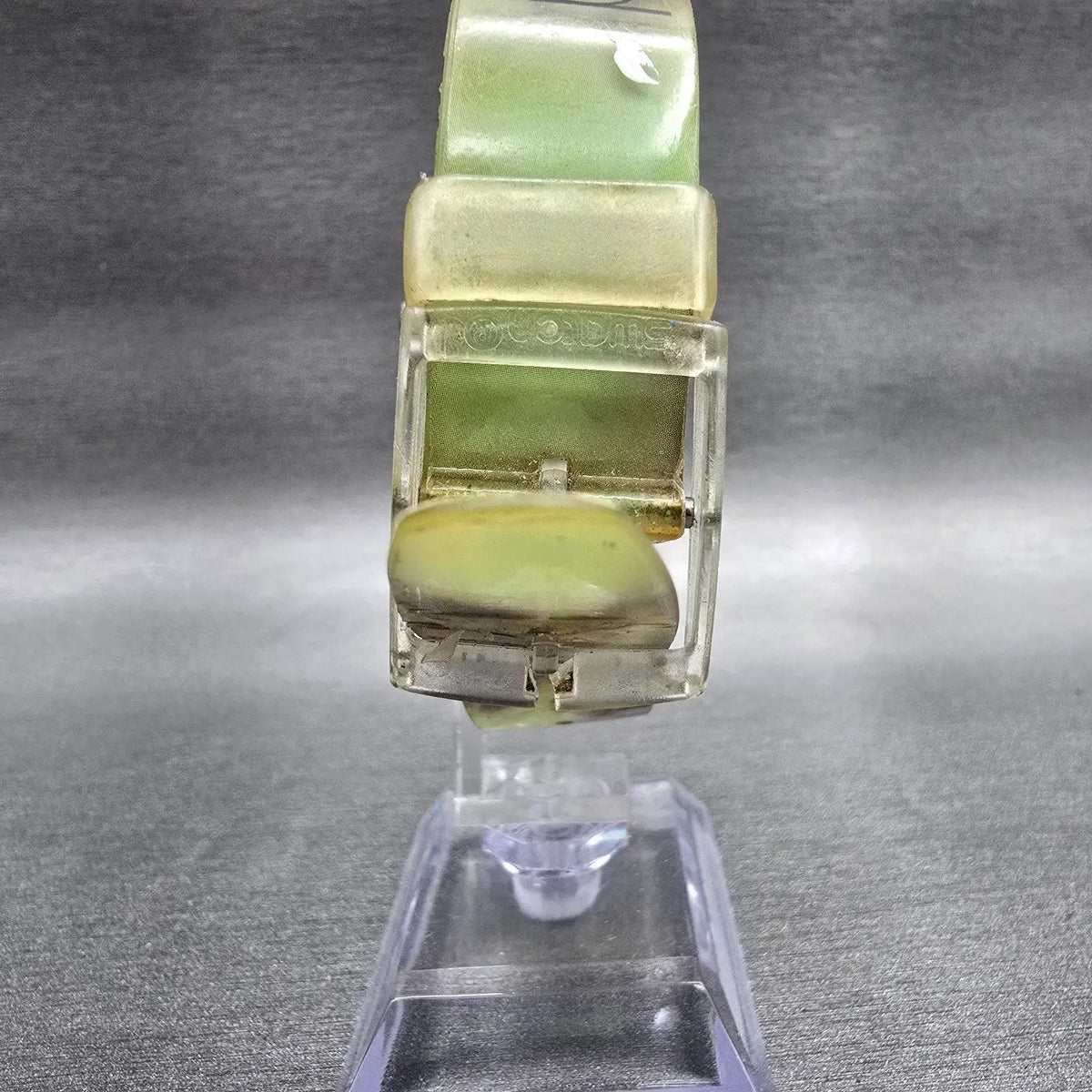 Swatch Protect Watch Men 34mm Green Dial Clear Case Round GK226 New Battery7