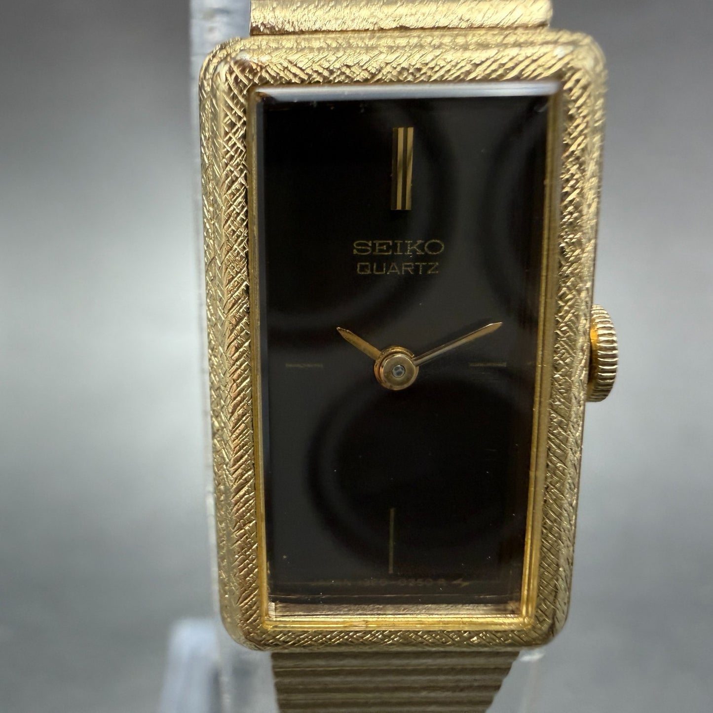 Seiko Tank Watch Women 13mm Brown Dial Gold Tone Rectangle 1320-5299 New Battery1