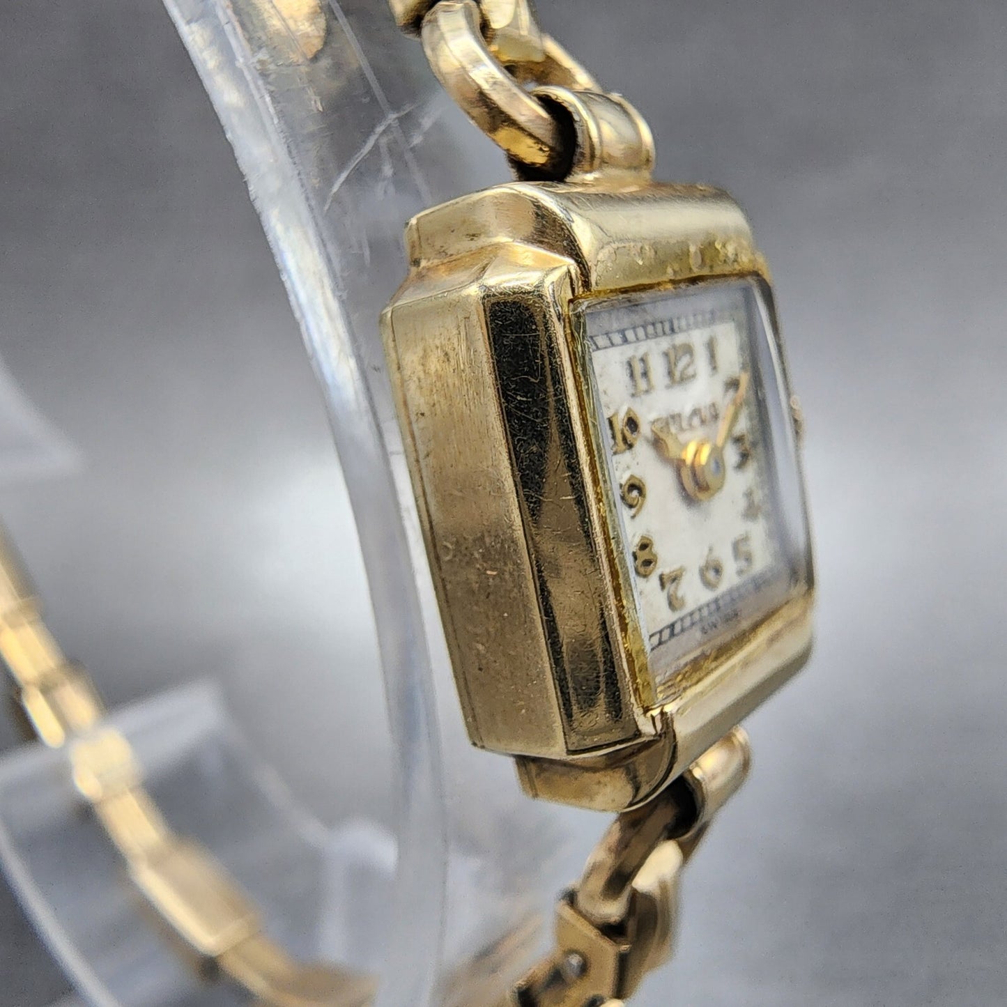 Bulova Cocktail Watch Women 14mm Cream Dial 10K Gold Filled Rectangle Manual Win3