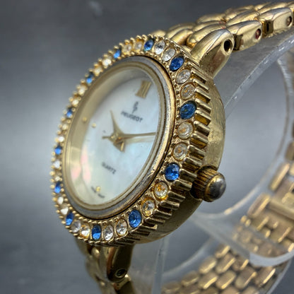 Peugeot Watch Women 24mm MOP Dial Gold Tone Interchangeable Bezel New Battery2