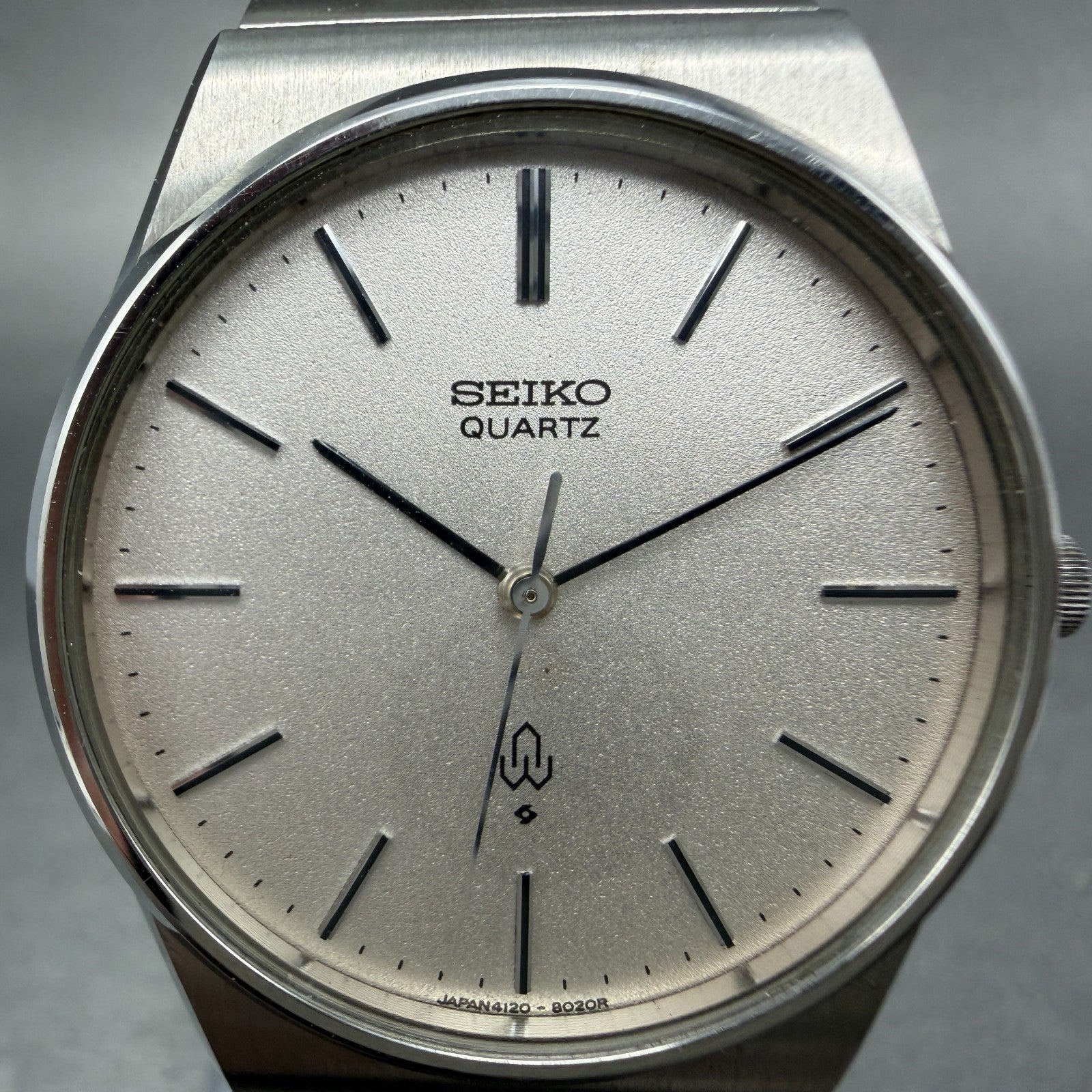 Seiko Watch Men 33mm Silver Dial Silver Tone Round 4120-8020 New Battery Vintage1