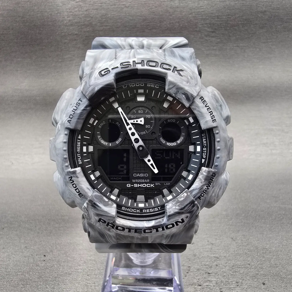 Casio G-Shock GA-100MM Watch Men 52mm Black Dial Gray Chrono Alarm New Battery0
