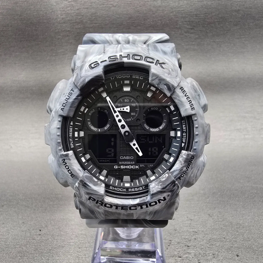 Casio G-Shock GA-100MM Watch Men 52mm Black Dial Gray Chrono Alarm New Battery0