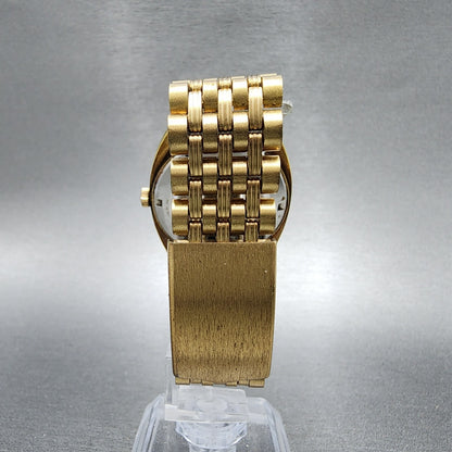 Cyma Navy Star Watch Men 35mm Brown Dial Gold Tone Date Automatic Cushion Runs