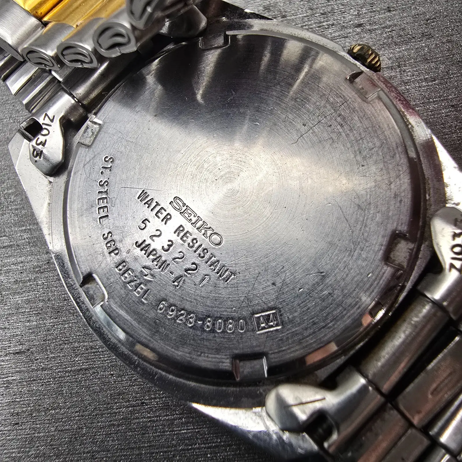 Seiko SQ President Watch Men 35mm Silver Dial Two Tone Daydate 6923-8080 New Bat10