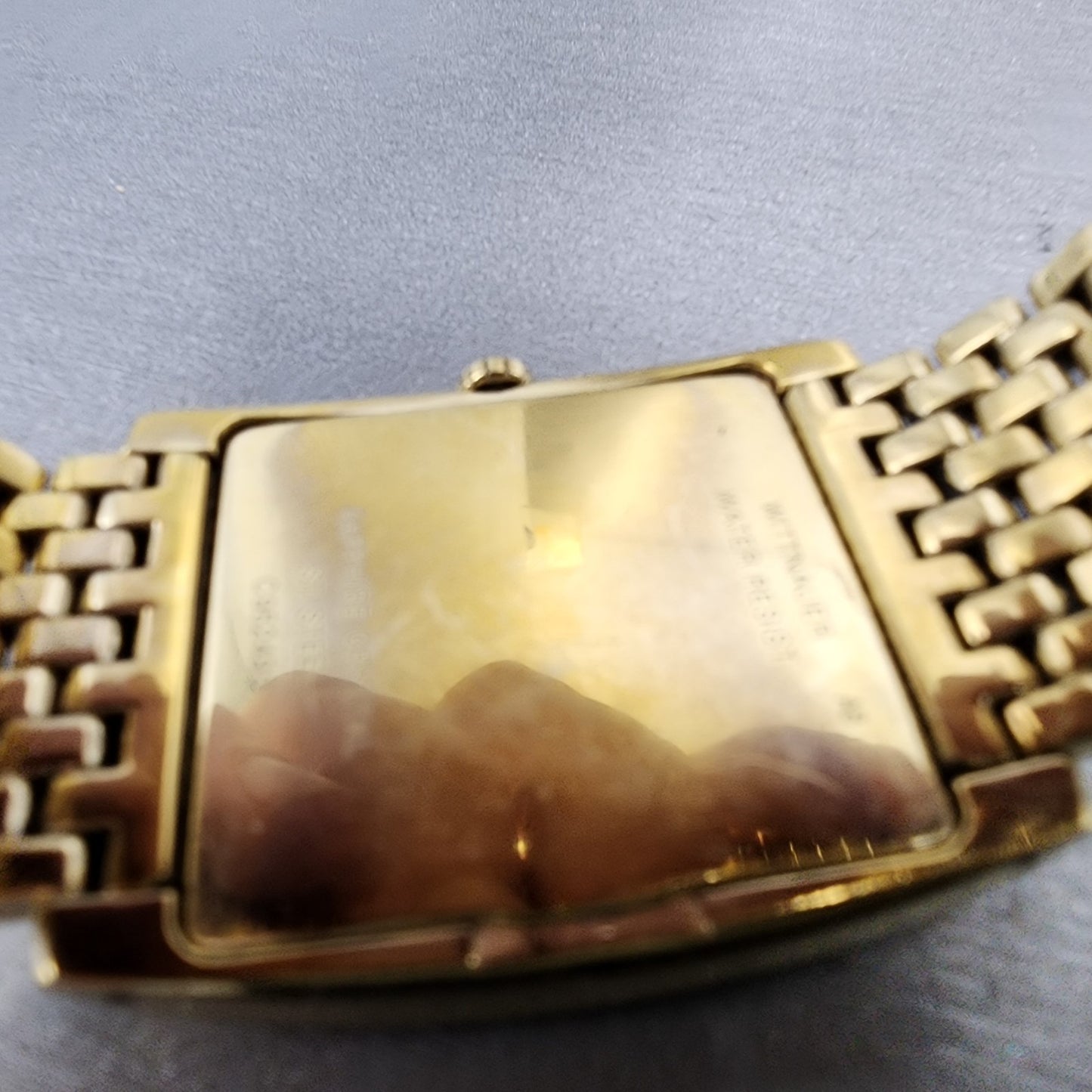 Wittnauer Tank Watch Men 32mm Gold Dial Gold Tone Rectangle 11D000 PARTS10