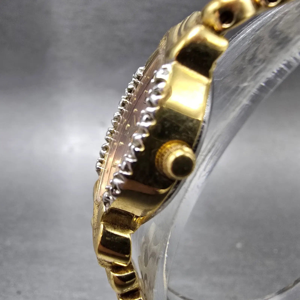 Wittnauer Watch Women 16mm Pink Dial Gold Diamond Bezel SS8234 5120 New Battery2