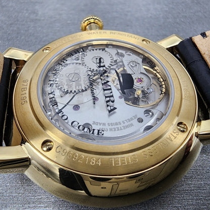 Bulova Frank Sinatra Watch Men 40mm Cream Dial Gold Tone Date Manual Wind 97B195