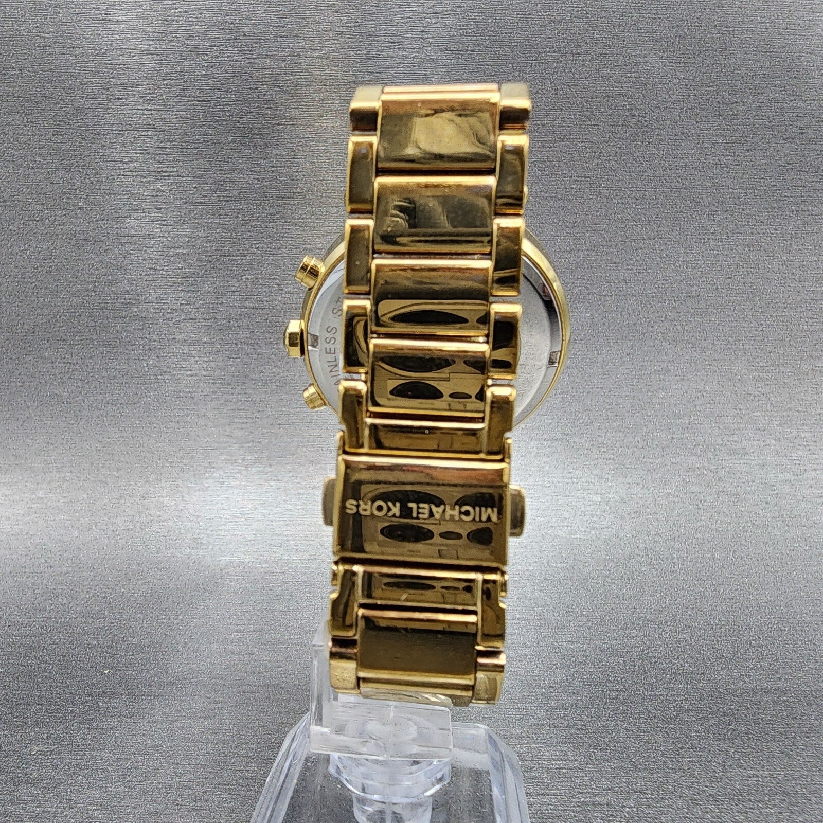 Michael Kors Parker Watch Women 39mm Champagne Dial Gold Tone Chronograph NewBat7