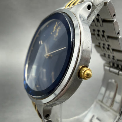Yves Saint Laurent Watch Unisex 33mm Blue Dial Two Tone Round New Battery2