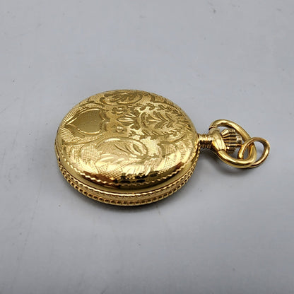 Tissot Pendant Watch Women 28mm Gold Dial Gold Tone Round New Battery