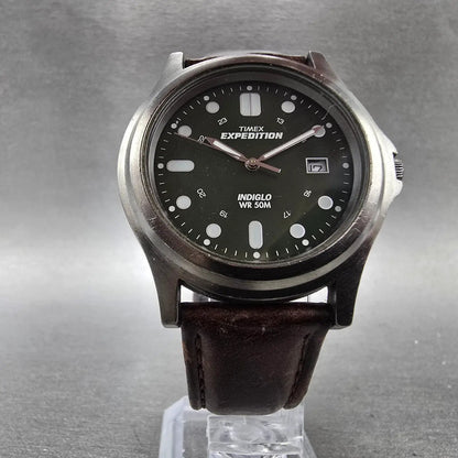 Timex Expedition Watch Men 39mm Green Gray Tone Date Round New Battery5
