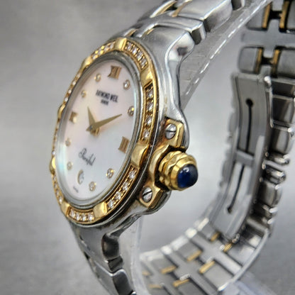 Raymond Weil Parsifal Watch Women 27mm MOP Dial Steel Diamond Bezel Date Newbatt2