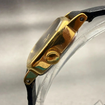Citizen CQ Watch Women 17mm Black Dial Gold Tone Rectangle 3220-893476 New Batt2